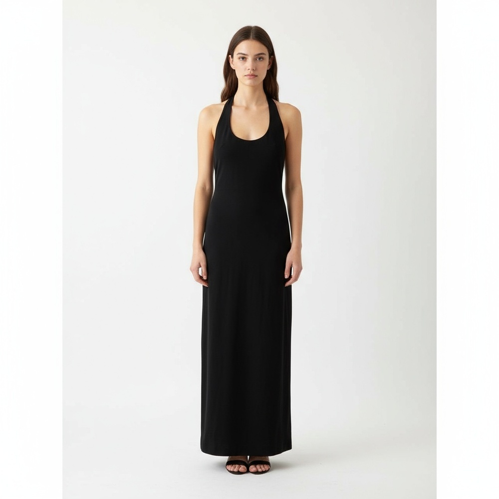 Vintage Miss Ashlee Dress Size 10 Black Halter Braided Rope Cocktail Chic